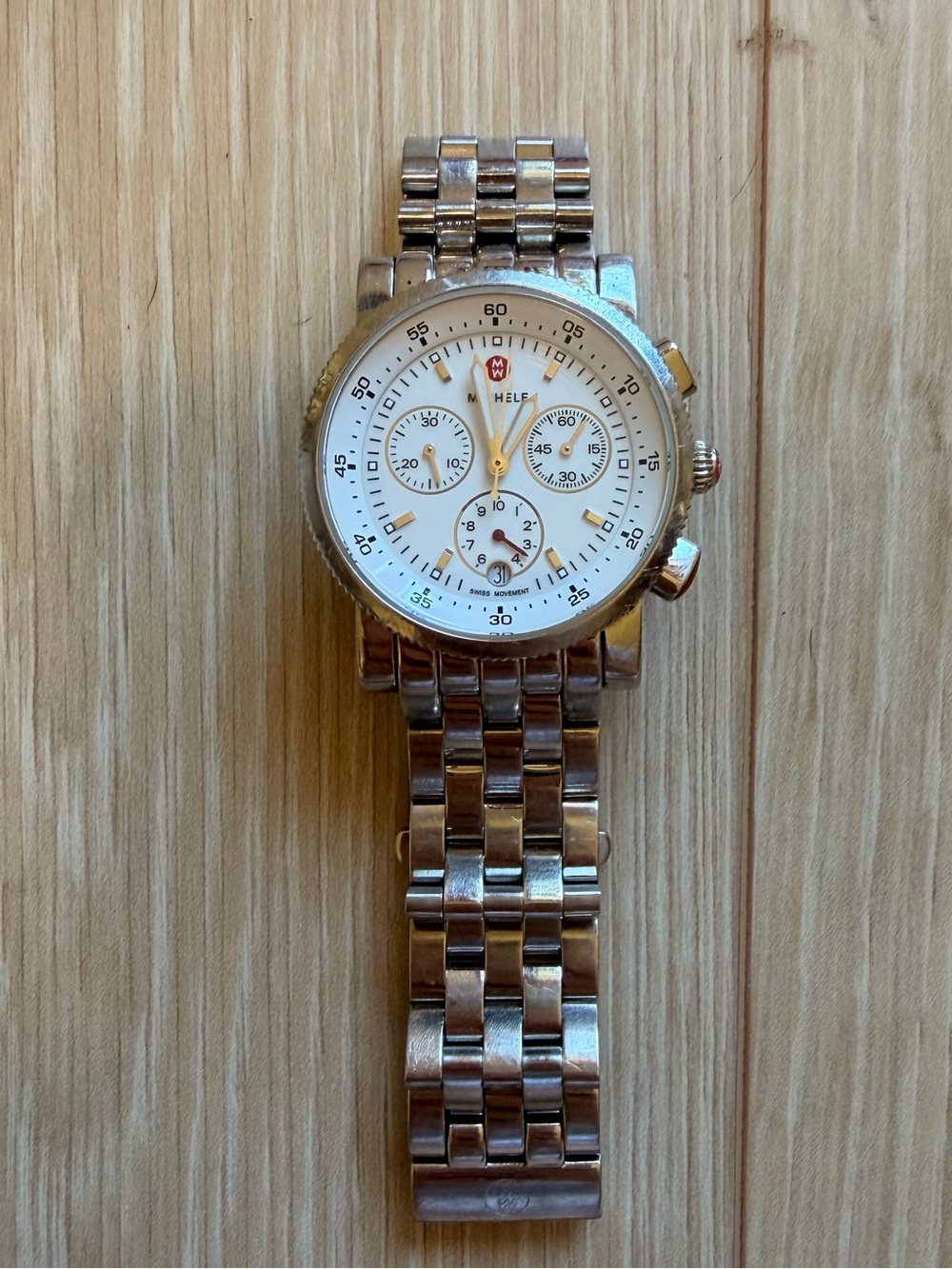 Stainless Steel Men's Chronograph Watch - White Dial